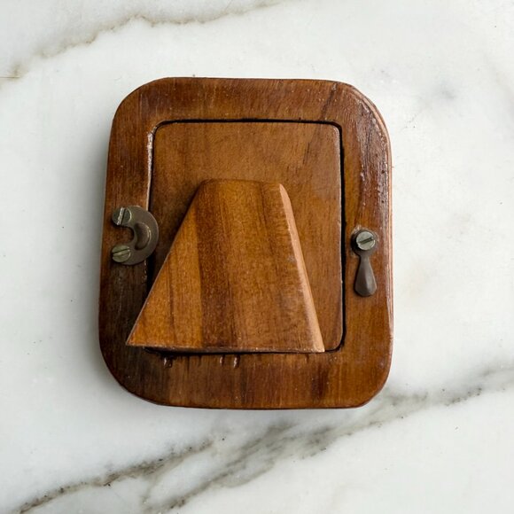 Sterling Silver Small Vintage Frame Wood Back marked 925 Rope Twist Repeat - Picture 4 of 7